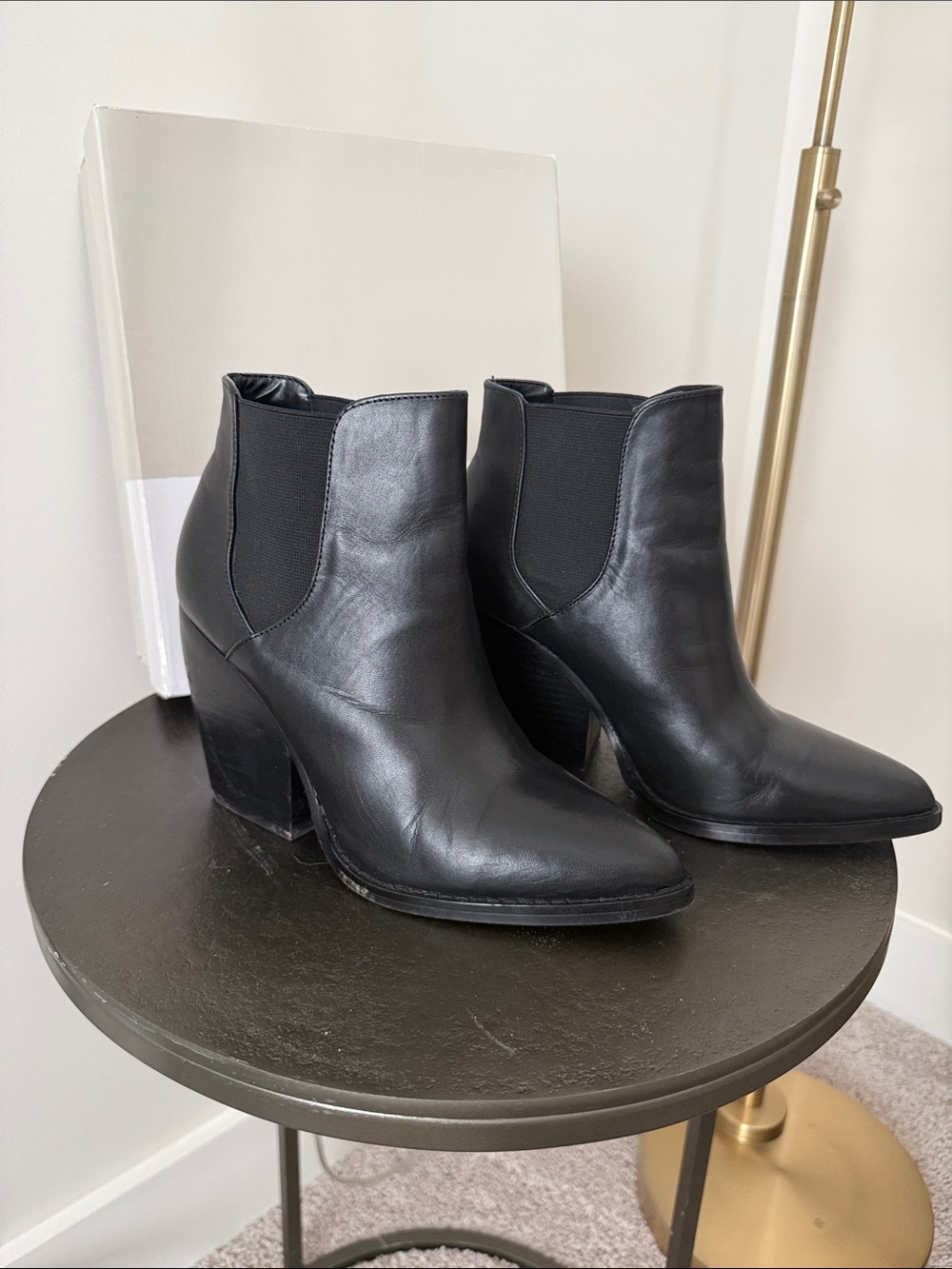 BP. Black Leather Ankle Boots - Women